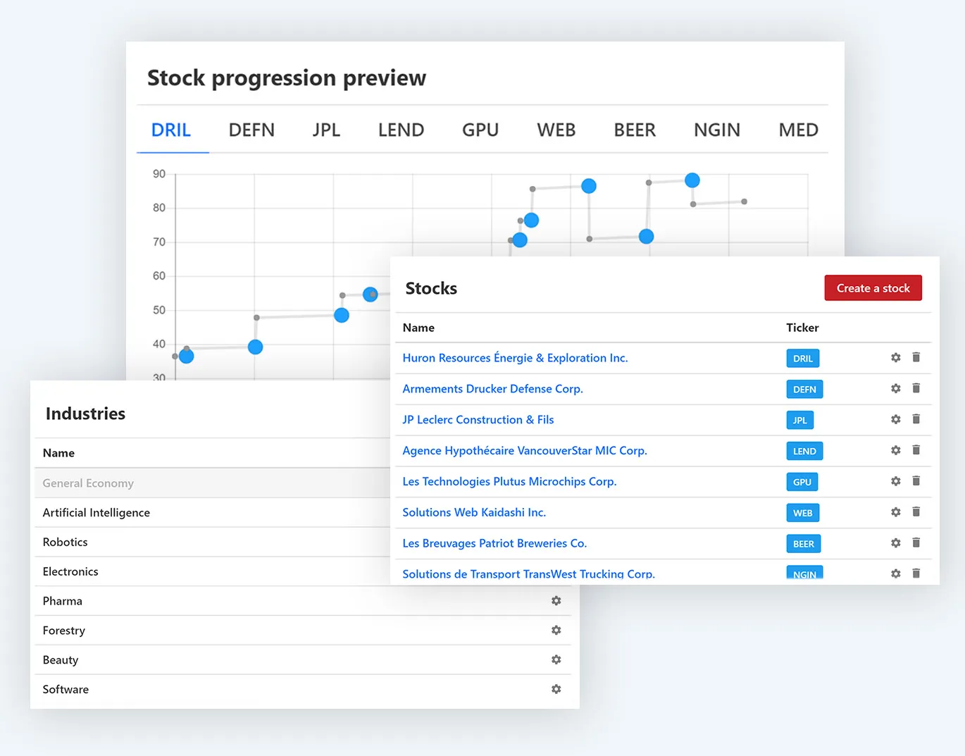 Boursify simulation generator interface